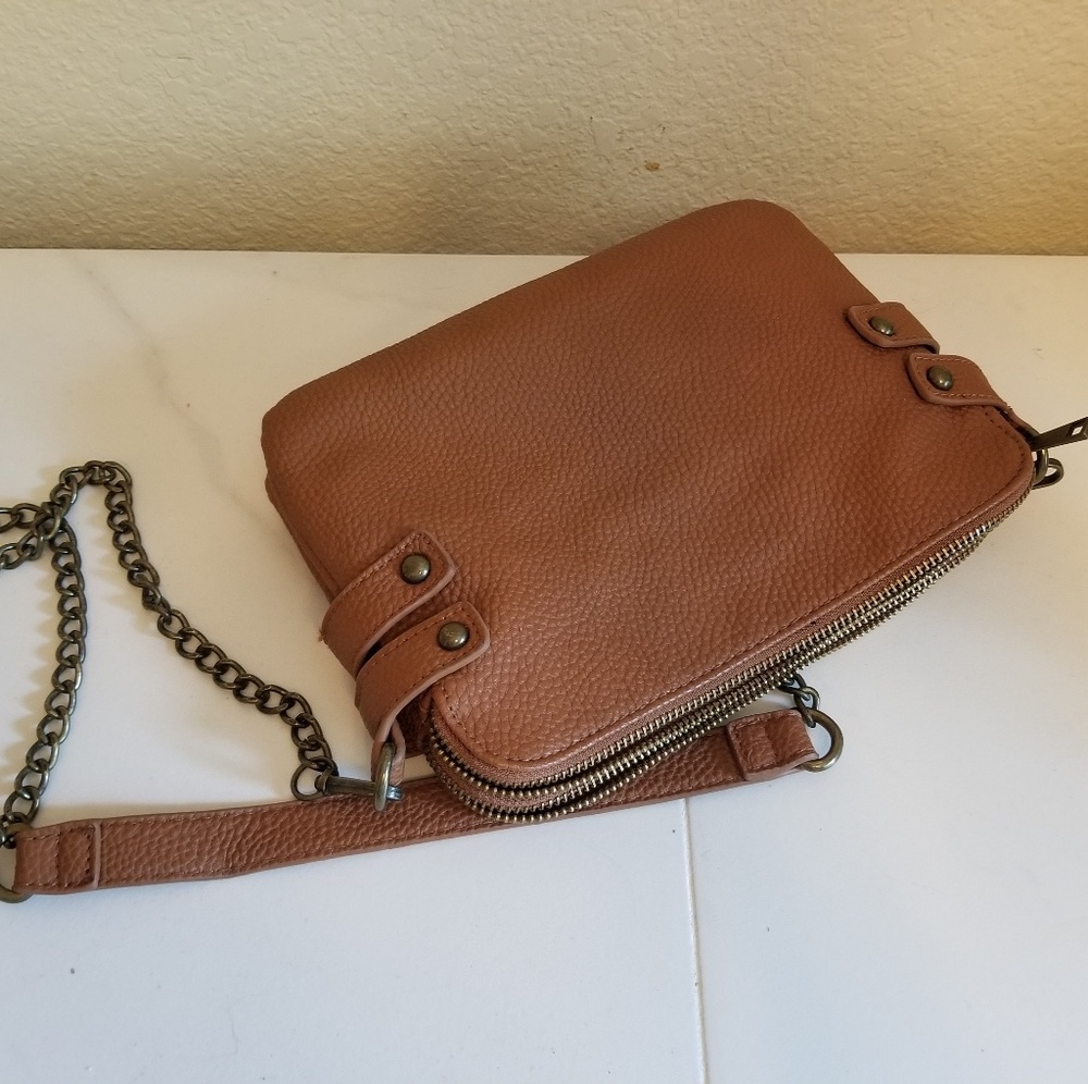 Tan Crossbody Bag with Chain Strap from Forever21